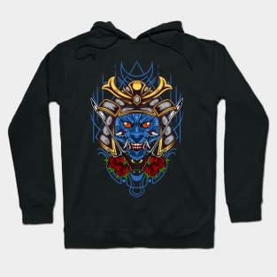 Samurai Cat | Greygold Kabuto Hoodie